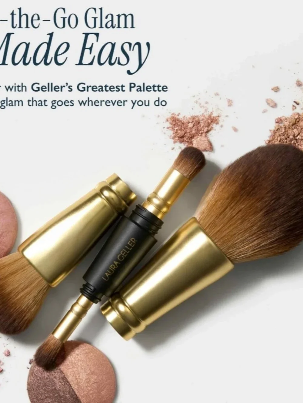 New - Laura Gellar - To-Go 4-in-1 Travel Makeup Brush